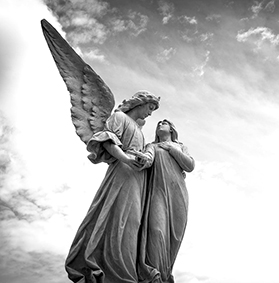Angel Escorting a Girl to Heaven