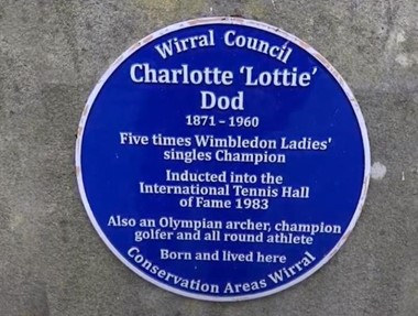 Blue plaque placed at Lottie's childhood home